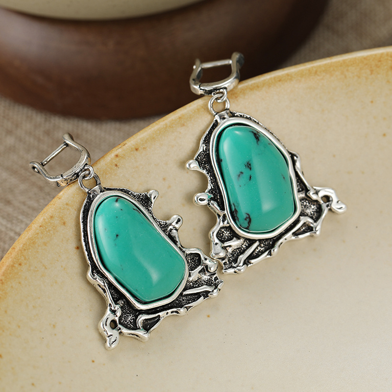 Women's Vintage Irregular Pendant Earrings, Bohemian Style